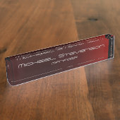 Rouge noir gris élégant bureau moderne plaque sign (Taille)