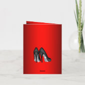 Rouge Noir Haut talon Chaussure Merci Cartes (Dos)