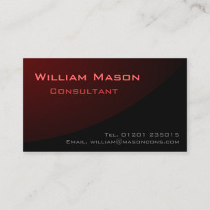 Rouge noir incurvé, carte de visite professionnel