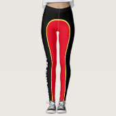 Rouge/noir/jaune Leggings appelée personnalisable (Devant)