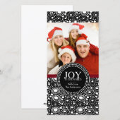 Rouge noir "JOIE AU MONDE" Carte photo de vacances (Devant / Derrière)