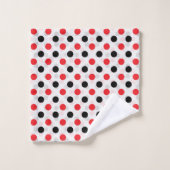 Rouge noir Pois Textile Motif Design (Gant de toilette)