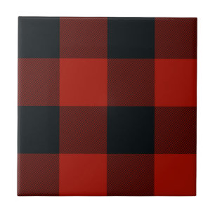 Rouge Noir Rustique Imprimé Carreaux De Buffalo