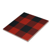 Rouge Noir Rustique Imprimé Carreaux De Buffalo (Côté)