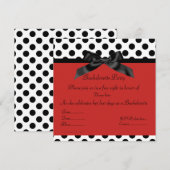 ROUGE NOIR SPOT BACHELORETTE INVITATION PARTI (Devant / Derrière)