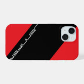 Rouge & Noir, Une Rayure, Nom, Minimaliste (Verso Horizontal)