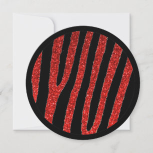 Rouge noir zèbre doux 16 invitations à la fête en