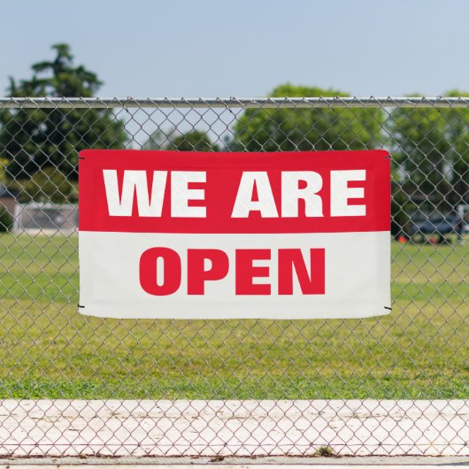Rouge nous sommes ouvert modèle signe de bannière  (Insitu)