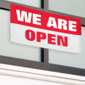 Rouge nous sommes ouvert modèle signe de bannière  (Bâtiment extérieur)