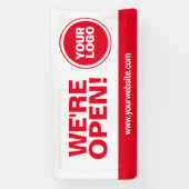 Rouge nous sommes ouvert modèle signe de bannière  (Verticale)