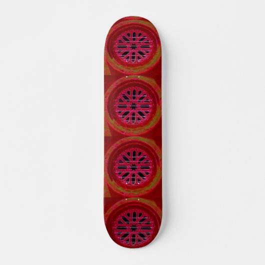 rouge octagonal design skateboard (Devant)