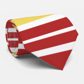 Rouge, Or, Blanc Retro Checkerboard Cravate (Roulé)