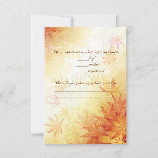 Rouge, or, brun feuille d'automne RSVP (Dos)