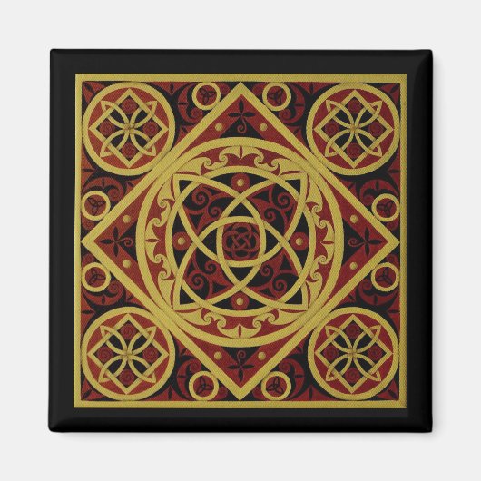 Rouge & Or Celtic Design Magnet (Devant)