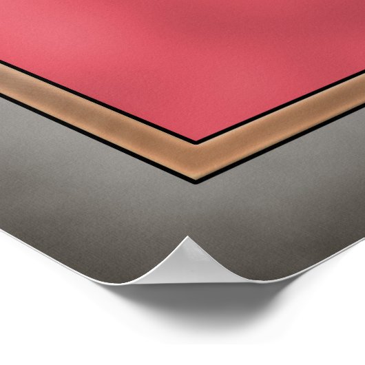 Rouge, Or, Cyberpunk Turquoise Art Déco Design (Coin)