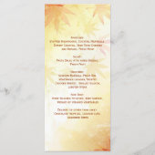 Rouge or Feuilles d'automne Mariage Menu Carte Rac (Dos)
