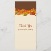 Rouge or Feuilles d'automne Mariage Menu Carte Rac (Dos)