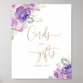 Rouge or floral Cartes et cadeaux Poster (Devant)