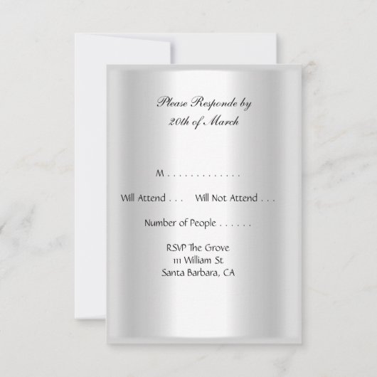 Rouge or noir Art Déco RSVP (Dos)