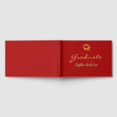 Rouge or nom écriture casquette de remise de diplô (Complet)