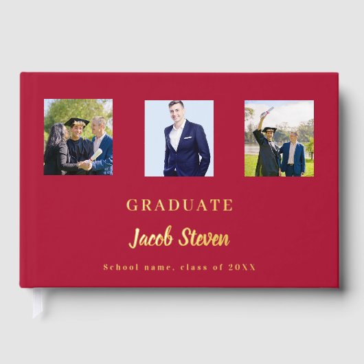 Rouge or nom script photo Graduation (Recto)