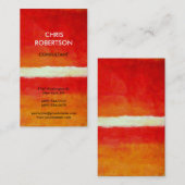Rouge orange jaune Abstrait Carte de visite tendan (Devant / Derrière)