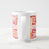 Rouge Orange Merci multilingue Géant Café Mug (Dos)