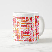 Rouge Orange Merci multilingue Géant Café Mug (Devant droit)