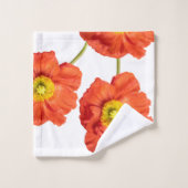 Rouge Orange moderne Poppies Fleur de Pavot (Gant de toilette)