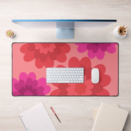 Rouge Orange Rose Chaud Fleurs modernes (Bureau 1)