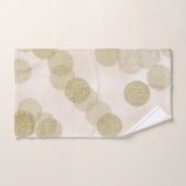 Rouge Pâle & Paillettes Dorées Points Chic Moderne (Serviette à main)
