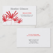 ROUGE PALMS No 2 Carte de visite (Devant / Derrière)