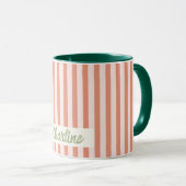 Rouge Pastel Retro Nom Customisé Mug (Devant droit)