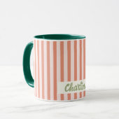 Rouge Pastel Retro Nom Customisé Mug (Devant gauche)