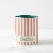 Rouge Pastel Retro Nom Customisé Mug (Centre)