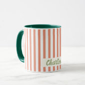 Rouge Pastel Retro Nom Customisé Mug (Devant gauche)