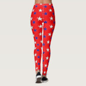 Rouge patriotique avec leggings d'étoiles (Dos)