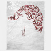 Rouge Peacock Couverture en polaire personnalisée (Devant)