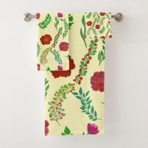 ROUGE PEONY ET FLEURS POPPY AVEC FEUILLES VERTS