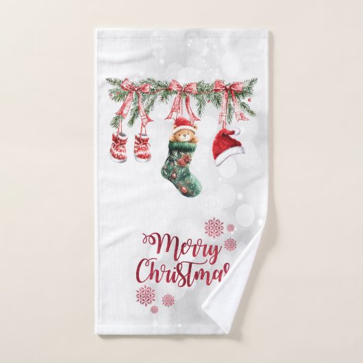 Rouge Père Noël Baby Christmas Clothesline (Serviette à main)