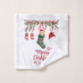 Rouge Père Noël Baby Christmas Clothesline (Gant de toilette)