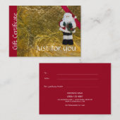 Rouge Père Noël d'or de certificat de cadeau de (Devant / Derrière)