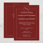 Rouge, Père Noël Sleigh Faire-part de mariage de N (Devant / Derrière)