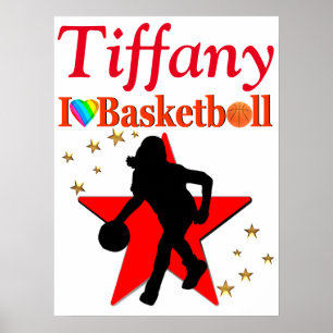 ROUGE PERSONNALISÉ POSTER DE BASKETBALL DE LA FILL
