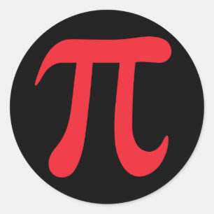 Rouge pi symbole mathématique sur autocollants noi