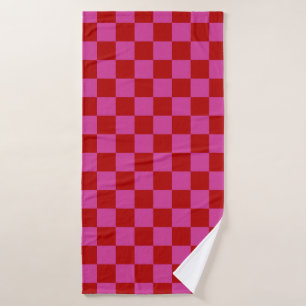 Rouge + Pink Check À damiers Motif de tableau de b