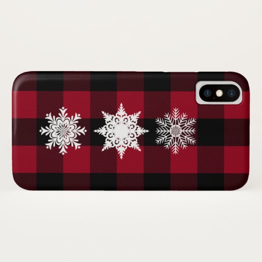 Rouge, Plaid de bisons noirs, Coque cellulaire de (Dos (Horizontal))
