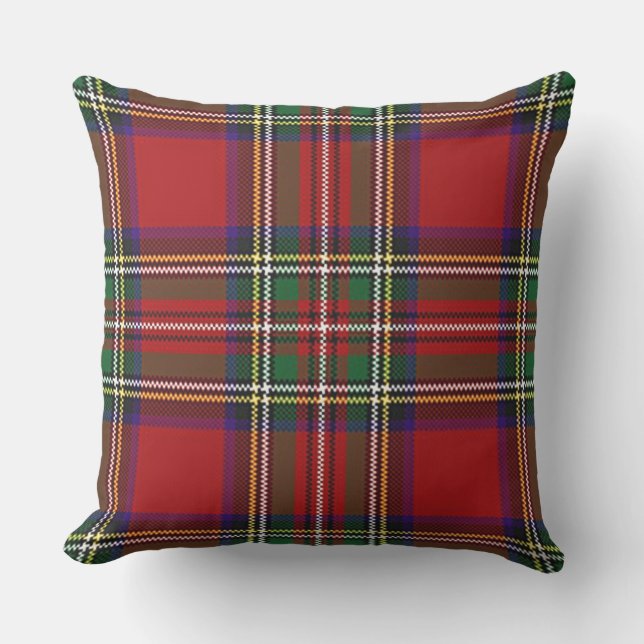 Rouge Plaid Design Outdoor Jouer Oreiller (Recto)