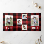 Rouge Plaid + Gras Typographie Carte photo de vaca (Intérieur)