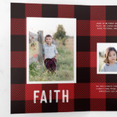 Rouge Plaid + Gras Typographie Carte photo de vaca (Intérieur en premier)